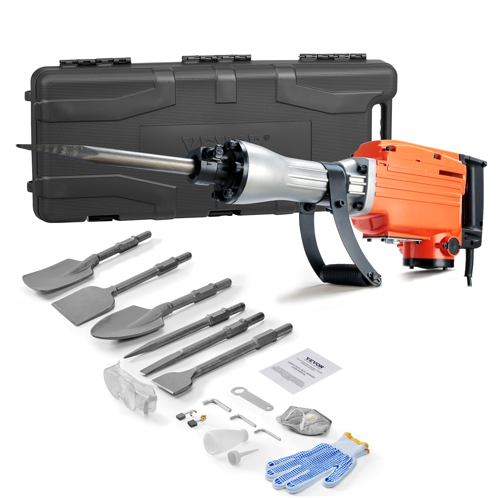 VEVOR Demolition Jack Hammer, MAX 2200W Electric Jackhammer Heavy